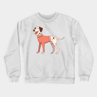 Dalmatian dog wearing a red sweater Crewneck Sweatshirt